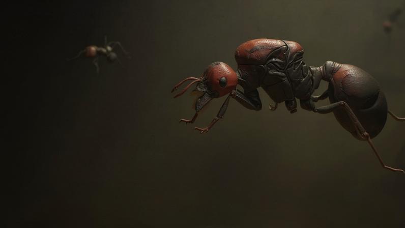 Collage, Giant African Harvester Ant.