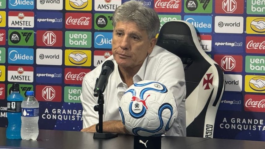 Renato Gaúcho, técnico do Vasco, concede entrevista coletiva após a vitória sobre o Barracas Central pela Sul-Americana (Foto: Pedro Cobalea / Lance!)