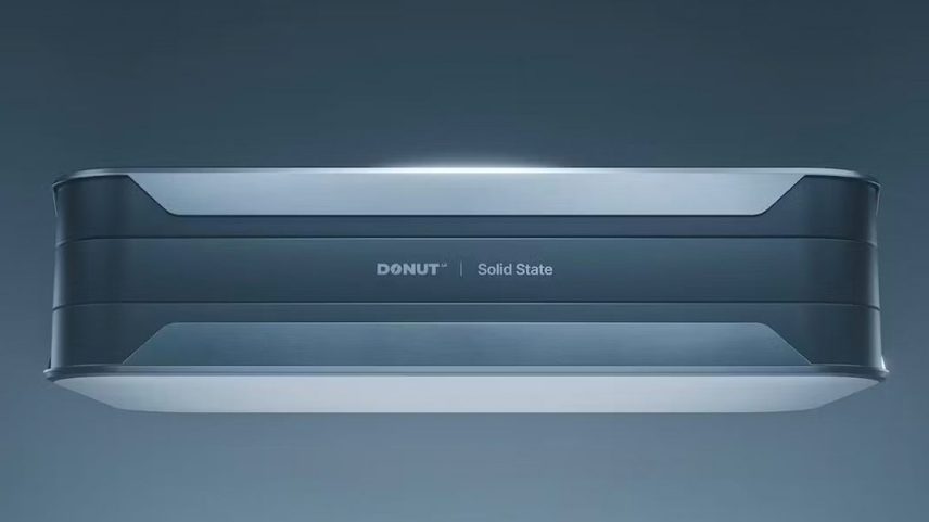 Imagem, em fundo cinza, da bateria Solid State.