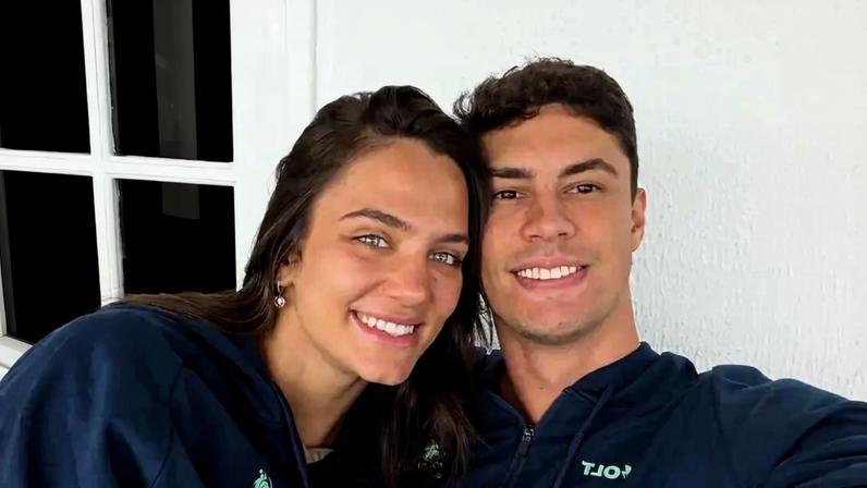 Júlia Kudiess e Leo Lukas na concentração da Seleção em Saquarema (Foto: Reprodução/ Instagram)