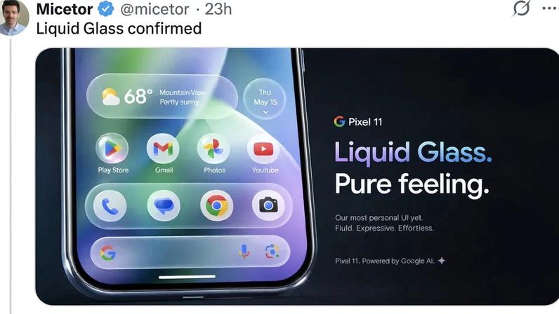Android não recebe redesign no estilo Liquid Glass