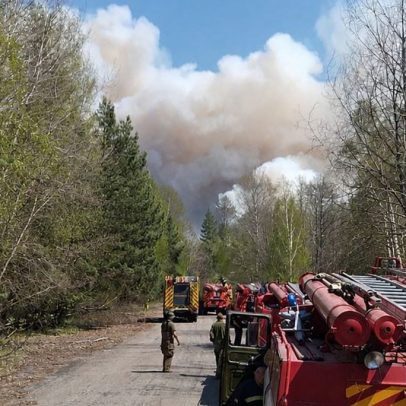 Queda de drone provoca incêndio florestal na área de exclusão de Chernobyl