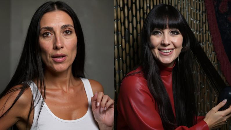 Samantha Davidoff chama atenção na web por semelhança com Cher nos anos 1970 — Foto: Reprodução/Instagram e Getty Images