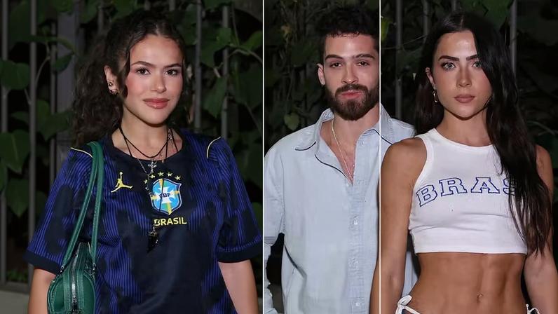 Maisa, João Guilherme e Jade Picon em festa após jogo do Brasil contra Panamá — Foto: Roberto Filho/BrazilNews