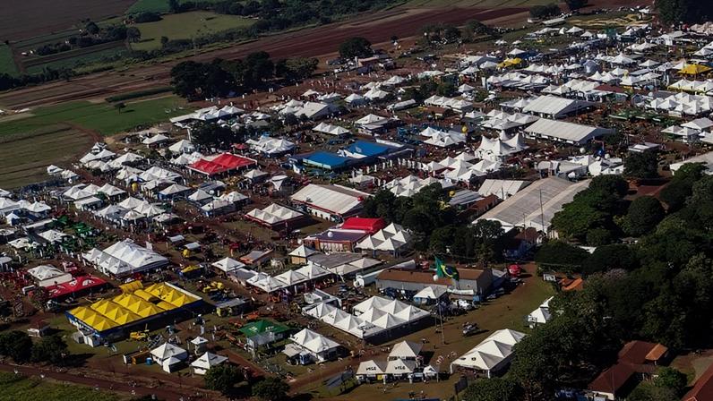 Vista aérea da Agrishow em Ribeirão Preto (SP)