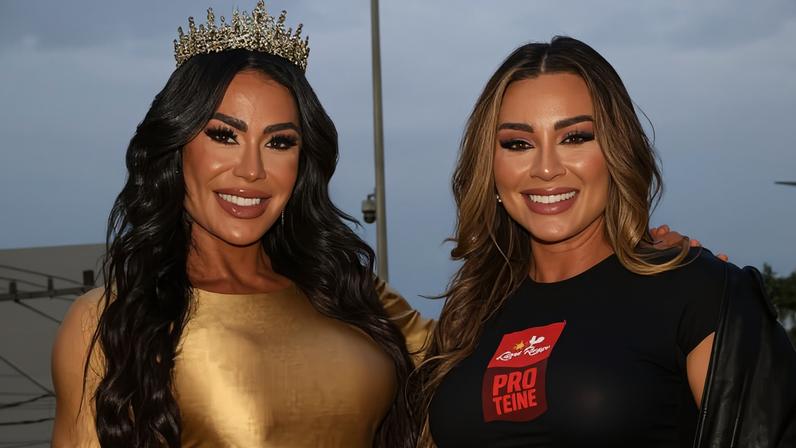 Juju Salimeni e Gracyanne Barbosa aparecem em SP com boa forma