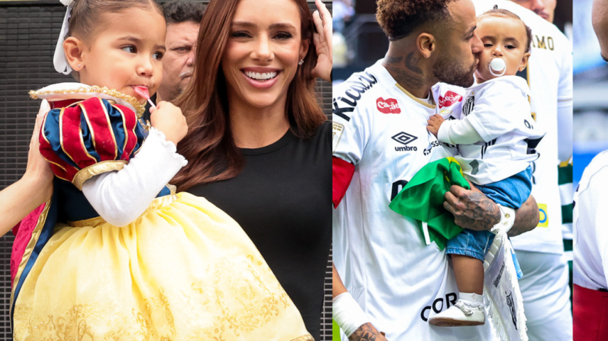 Filhas de Neymar, Mavie e Mel, vão a Santos x Coritiba com Bruna Biancardi