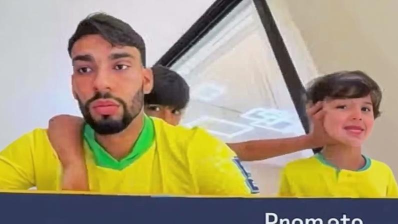 Filhos de Lucas Paquetá interrompem entrevista; mãe intervém