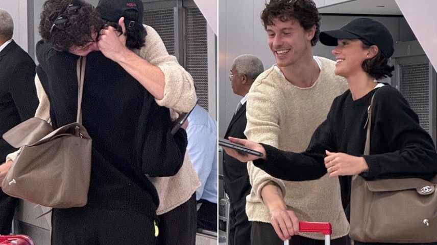 Bruna Marquezine reencontra o namorado, Shawn Mendes, em aeroporto de Los Angeles — Foto: The Grosby Group