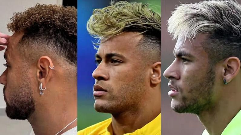 Corte de cabelo de Neymar hoje, em 2018 e 2014 — Foto: Reprodução/Instagram