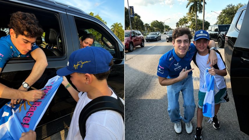 Franco Colapinto atende fã emocionado em estrada após GP de Miami