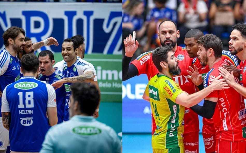 Campinas e Cruzeiro são os finalistas da Superliga Masculina 2025/26 (Fotos: Agência i7/Sada Cruzeiro e Pedro Teixeira/Vôlei Renata)