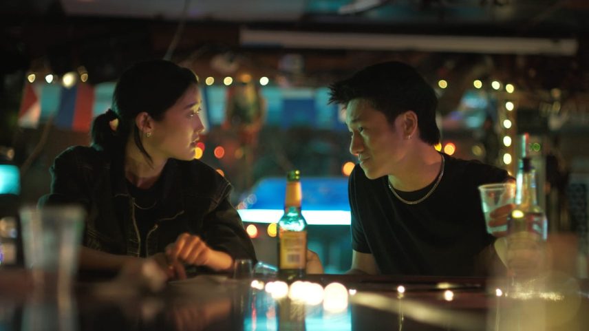 Still from Forge (2025) with Andie Ju and Brandon Soo Hoo, who play sibling art forgers