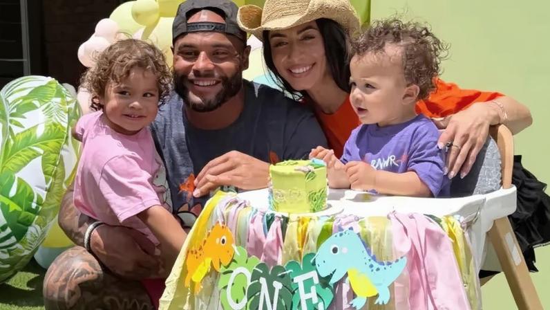 Dak Prescott and ex-fiancée Sarah Jane Ramos reunited to celebrate their youngest daughter, Aurora, turning one.