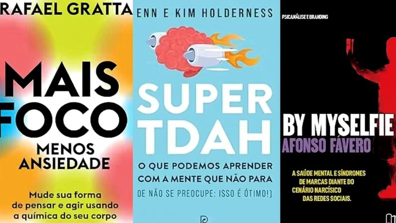 Livros que abordam a saúde mental — Foto: Divulgação