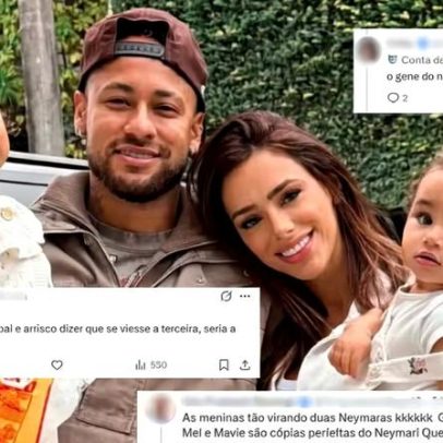 Neymar surpreende web com semelhança com as filhas após foto em família