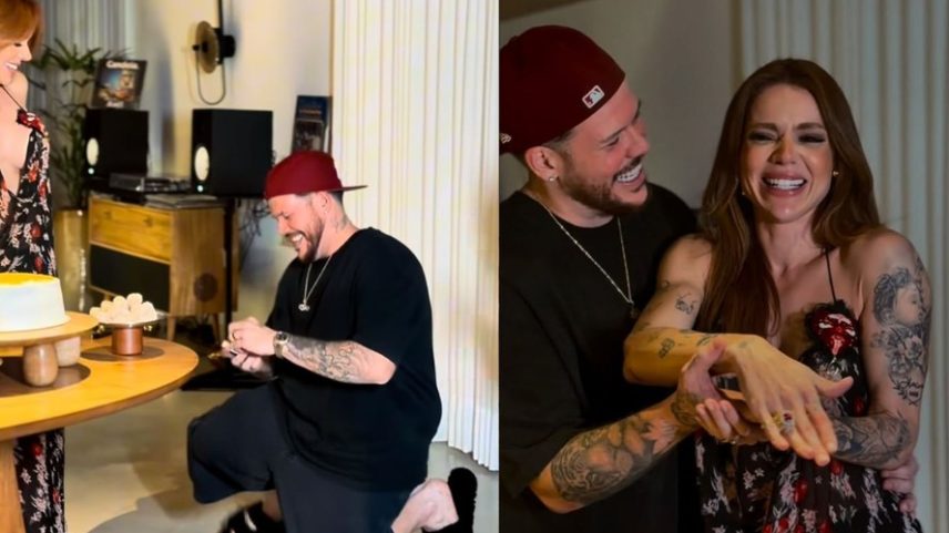Ferrugem pede Thaís Vasconcellos em casamento em vídeo