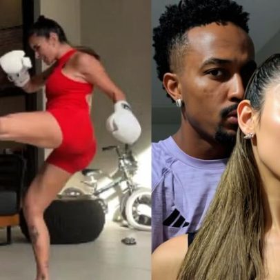 Grávida Tainá Militão surpreende treino de boxe e Eder Militão brinca