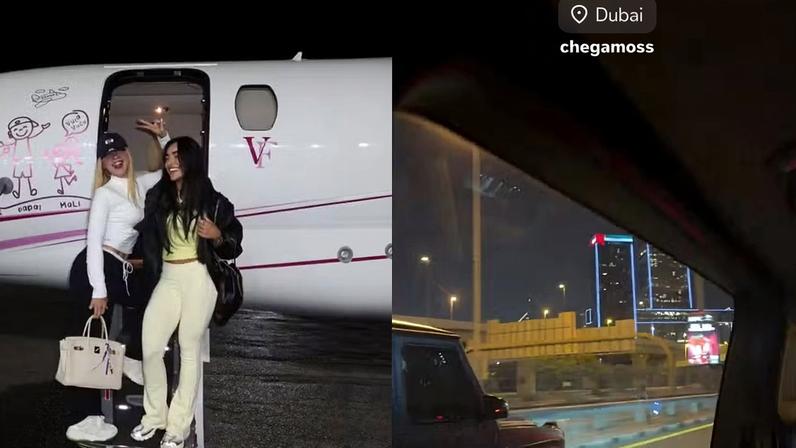 Virginia Fonseca desembarca em Dubai ao lado da amiga Duda Freire