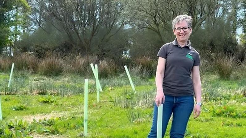 Rosemary Mulholland from Ulster Wildlife at the site of the restoration project in Omagh