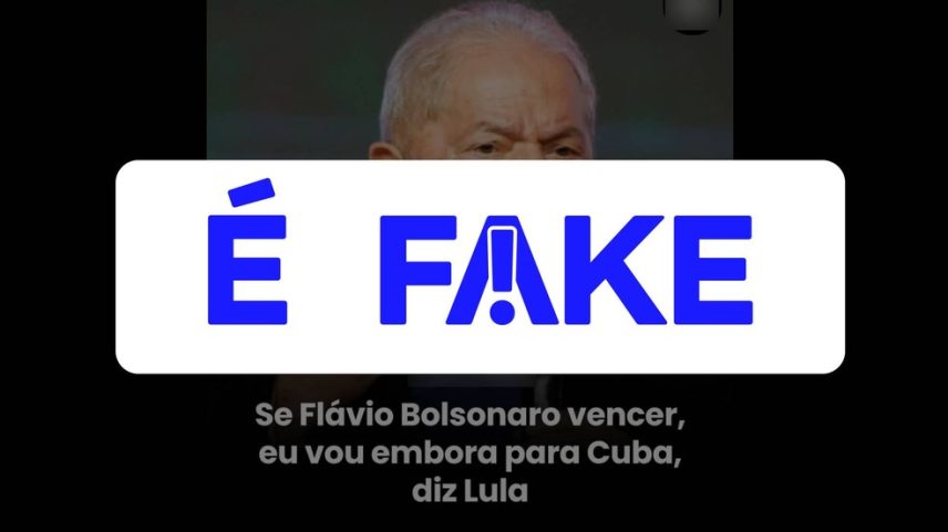 É #FAKE que Lula disse que 'vai embora para Cuba' se Flávio Bolsonaro vencer eleições — Foto: Reprodução