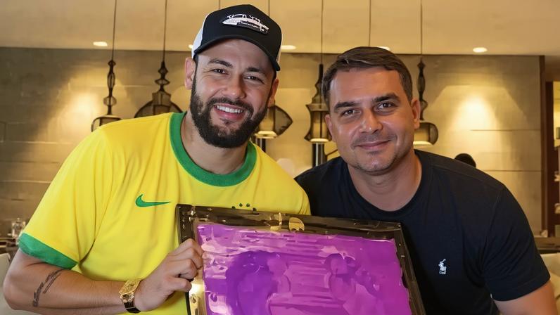 Flávio Bolsonaro com Neymar