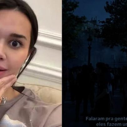 Franciny Ehlke grávida se assusta com torcedores na final da Champions League