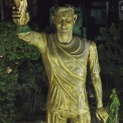 Estátua gigante de Messi na Índia será removida por questões de segurança