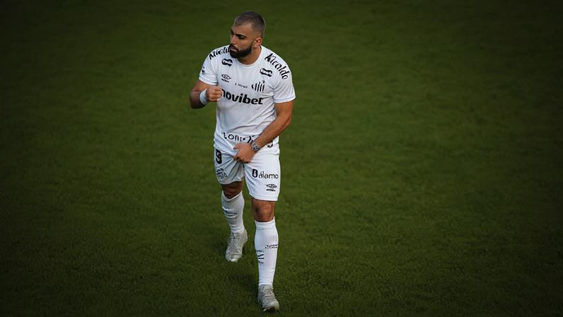Gabigol foi expulso em Santos x Vitória por gesto obsceno — Foto: Reprodução