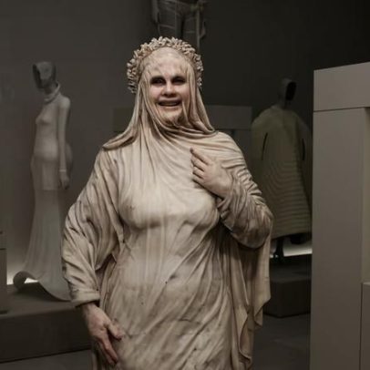 Heidi Klum exibe estátuas no baile da Met Gala 2026