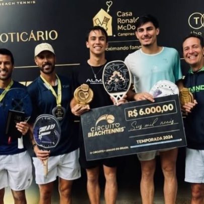 Jovem dupla vence 5ª etapa do Circuito Beach Tennis diante de multicampeões
