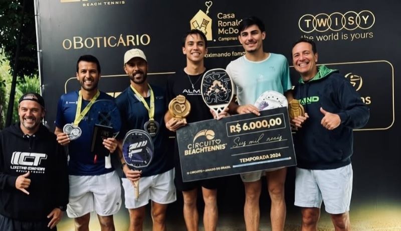 Jovem dupla vence 5ª etapa do Circuito Beach Tennis diante de multicampeões