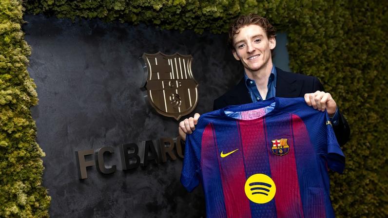 Anthony Gordon é o novo reforço do Barcelona — Foto: Divulgação/Barcelona