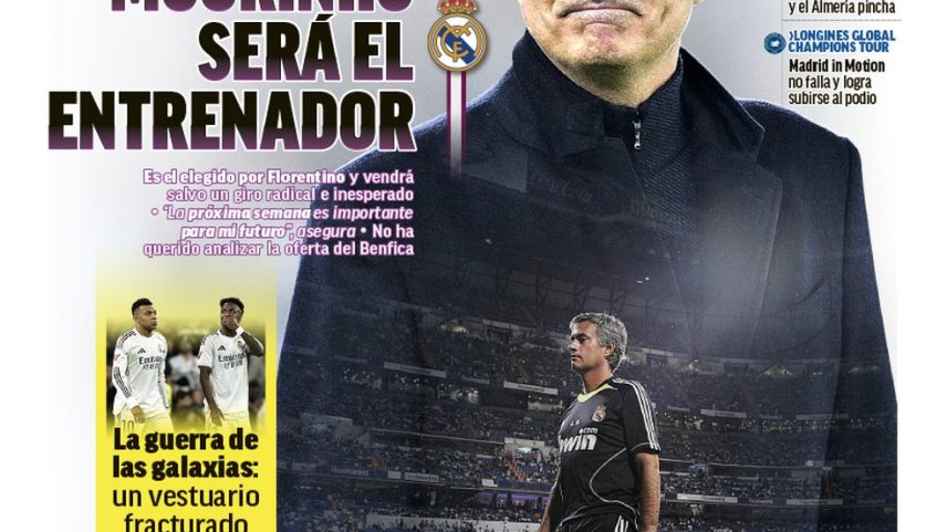 Mourinho é o escolhido para ser o próximo treinador do Real, diz jornal — Foto: Reprodução