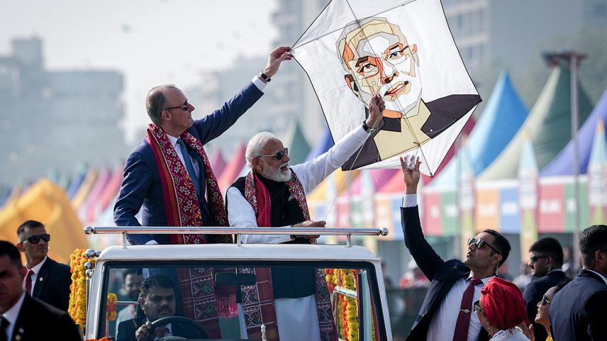 Indian Prime Minister Narendra Modi visits a kite festival along with German Chancellor Friedrich Merz in Ahmedabad, India.