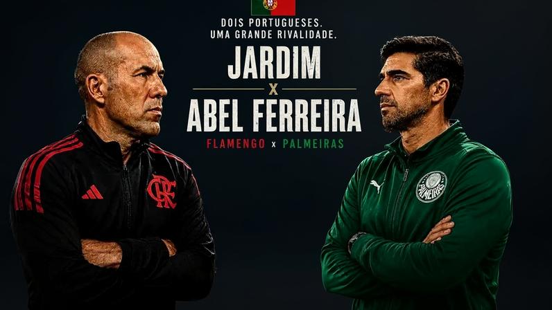 Leonardo Jardim, técnico do Flamengo, e Abel Ferreira, técnico do Palmeiras (Foto: Arte/Lance!)