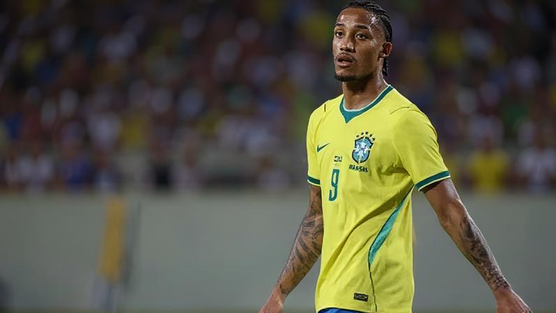 João Pedro, atacante do Chelsea, em amistoso da Seleção Brasileira na Data FIfa de março