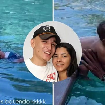 Caçula de Ary Mirelle e João Gomes brilha em aula de natação aos 8 meses