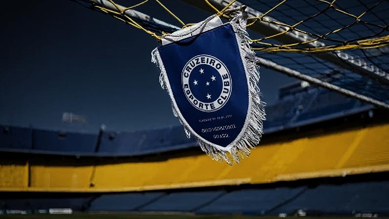 Flâmula do Cruzeiro em La Bombonera antes do jogo contra o Boca Juniors pela Libertadores
