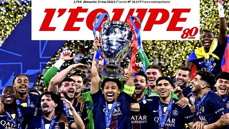 L'Équipe destaca PSG conquista do PSG: "Os Invencíveis" — Foto: Reprodução