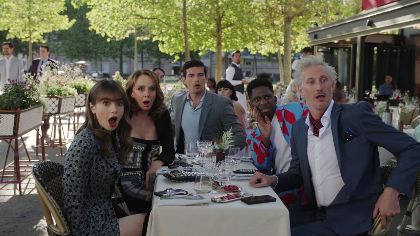 “Emily in Paris” star Paul Forman, seen above with cast members in a still from the show, paid tribute to Pierre Deny after his death.