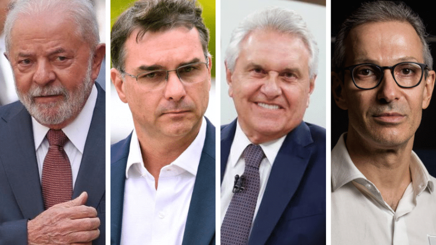 Lula, Flávio Bolsonaro, Ronaldo Caiado e Romeu Zema