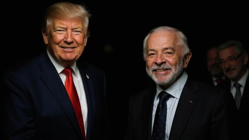 Lula e Trump durante encontro na Casa Branca. (Foto: Ricardo Stuckert/PR)
