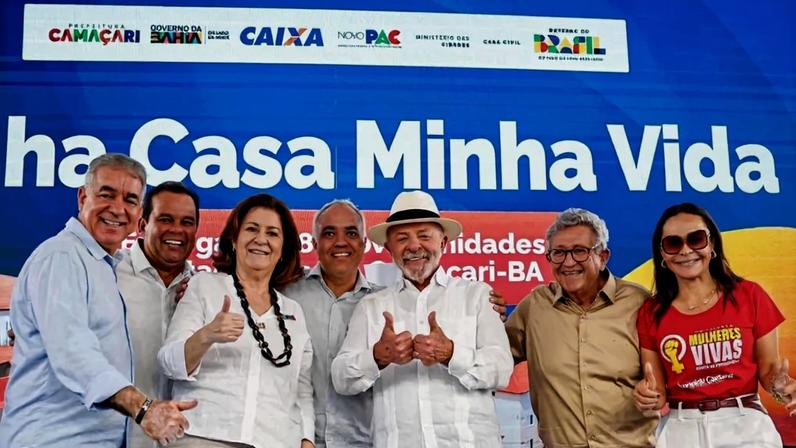 O presidente Lula durante o lançamento de unidades habitacionais do programa Minha Casa, Minha Vida em Camaçari (BA). Créditos: Seaud/PR