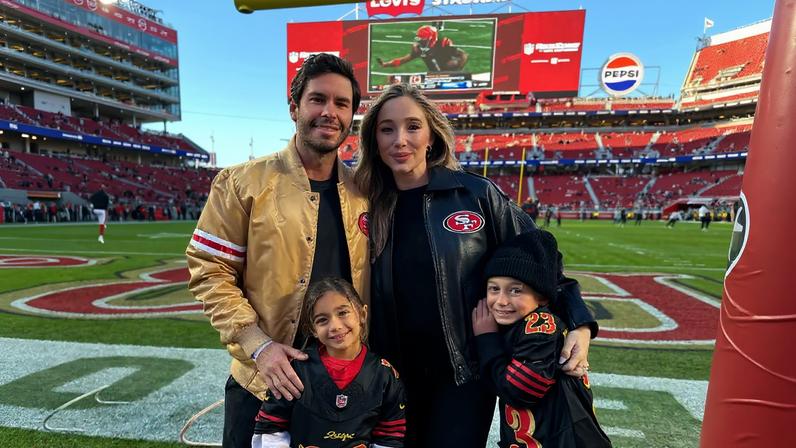 Aurora Culpo’s third baby has arrived, her first with fiancé Zac (pictured above in 2025).