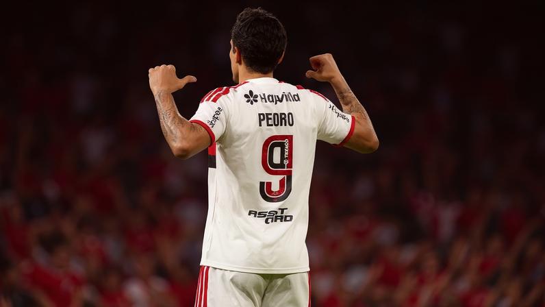 Pedro comemora gol do Flamengo contra o Athletico (Foto: Adriano Fontes/Flamengo)