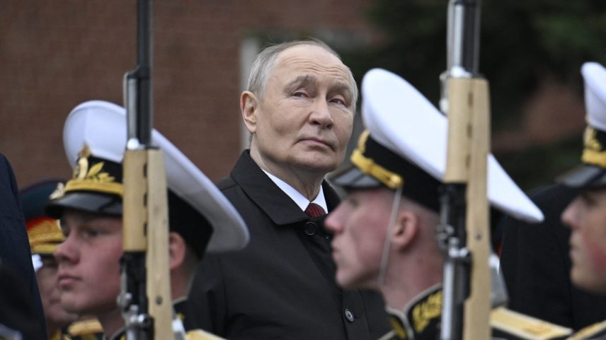 Vladimir Putin at a Victory Day ceremony in Moscow