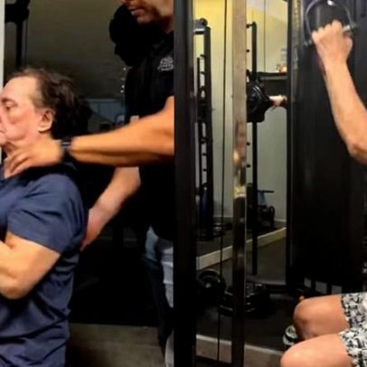 Fábio Jr. divulga rotina de treino e recebe cantada na academia