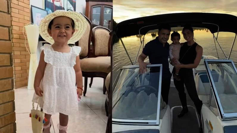 Graciele Lacerda e Zezé Di Camargo com a filha Clara — Foto: Reprodução/ Instagram