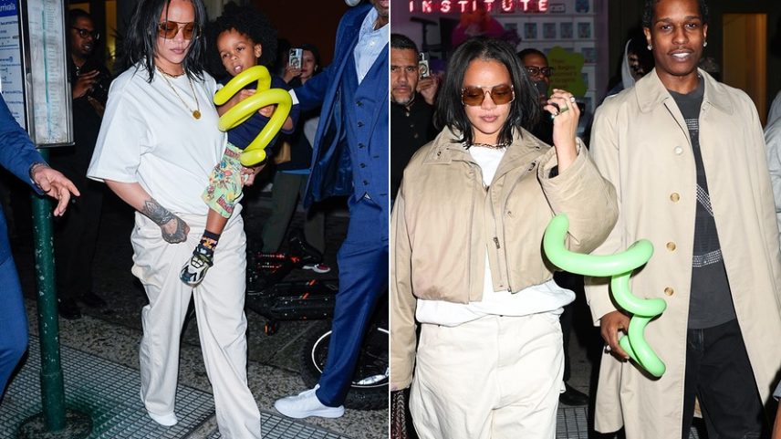 Rihanna e A$AP Rocky celebram aniversário de 4 anos de RZA — Foto: The Grosby Group
